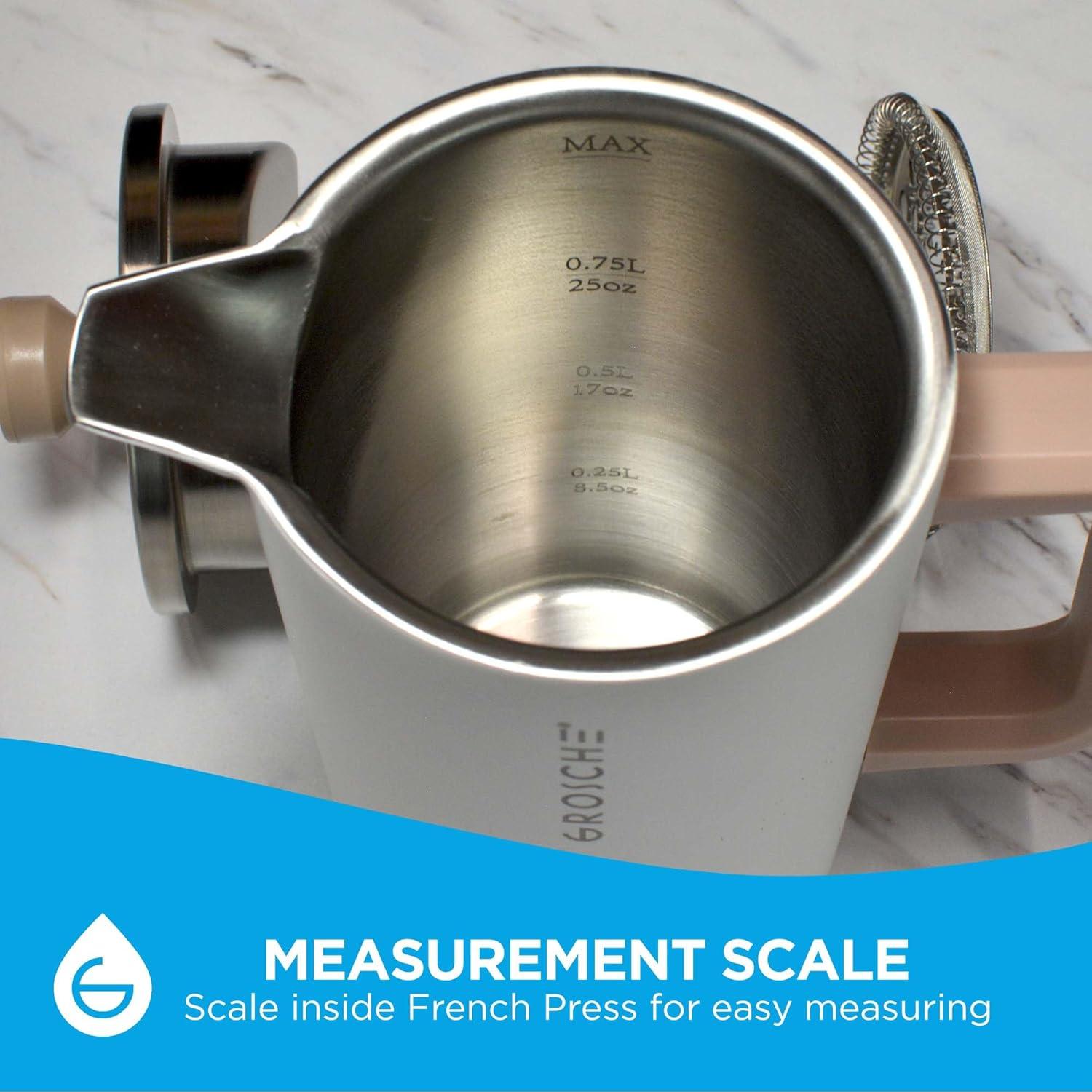 Cafetera Prensa Francesa GROSCHE Dublin Acero Inoxidable 8 Tazas