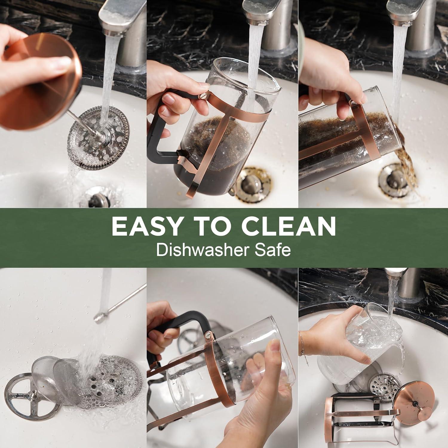 Cafetera Prensa Francesa BeanNest 1L Acero Inoxidable Plata