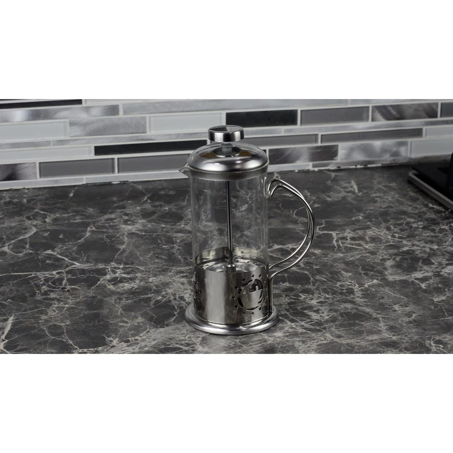 Prensa Francesa de Café BNYD 12 oz Acero Inoxidable y Vidrio