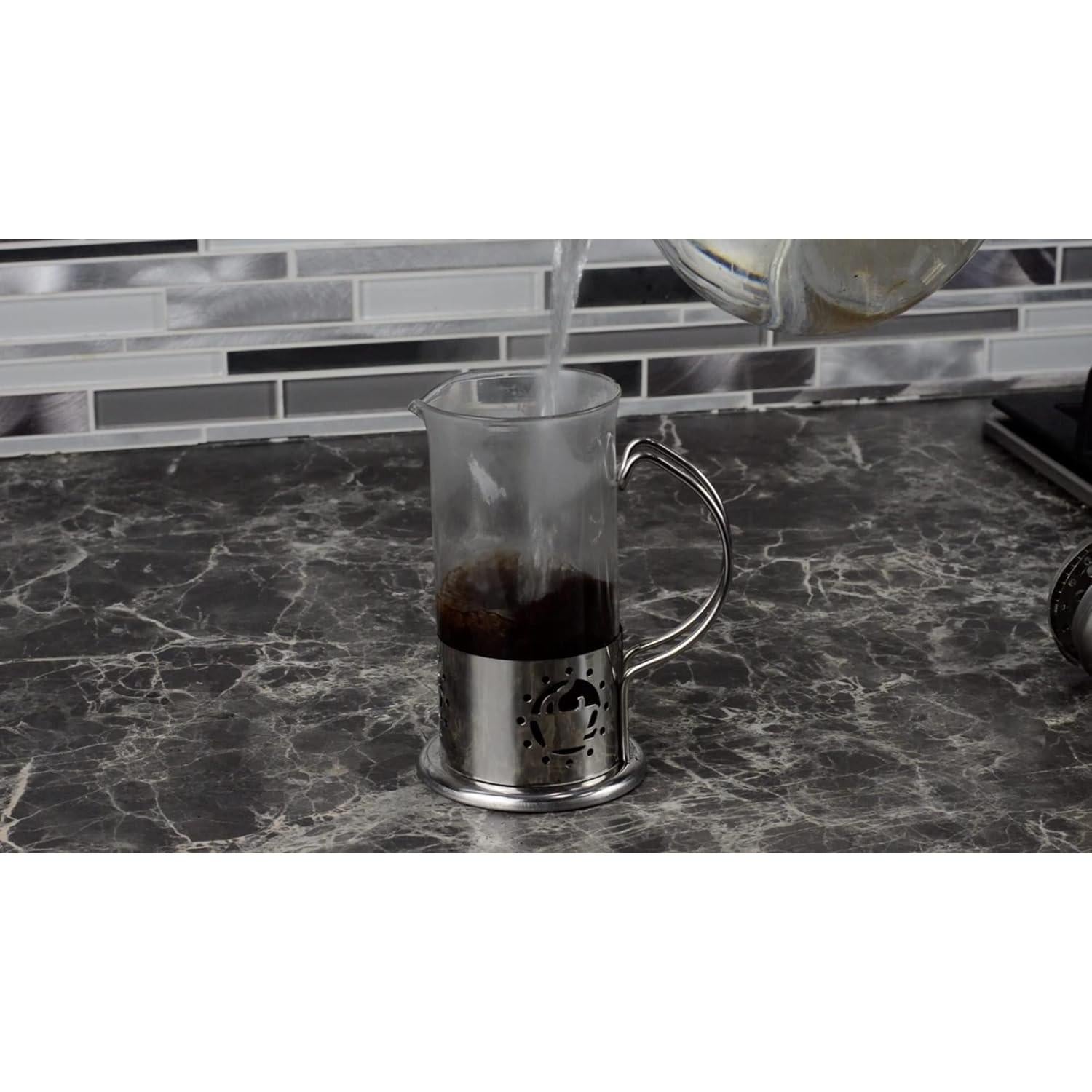 Prensa Francesa de Café BNYD 12 oz Acero Inoxidable y Vidrio