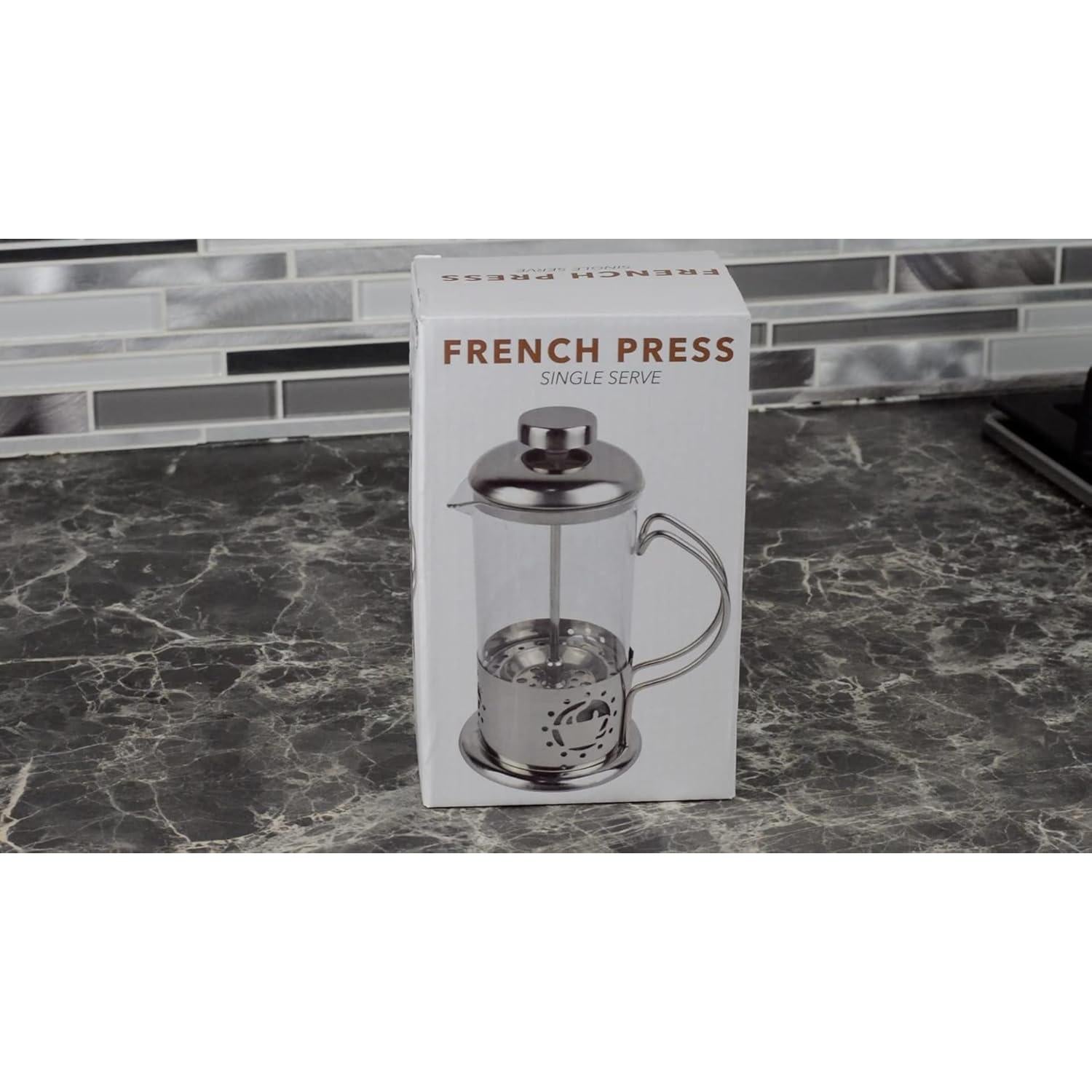 Prensa Francesa de Café BNYD 12 oz Acero Inoxidable y Vidrio