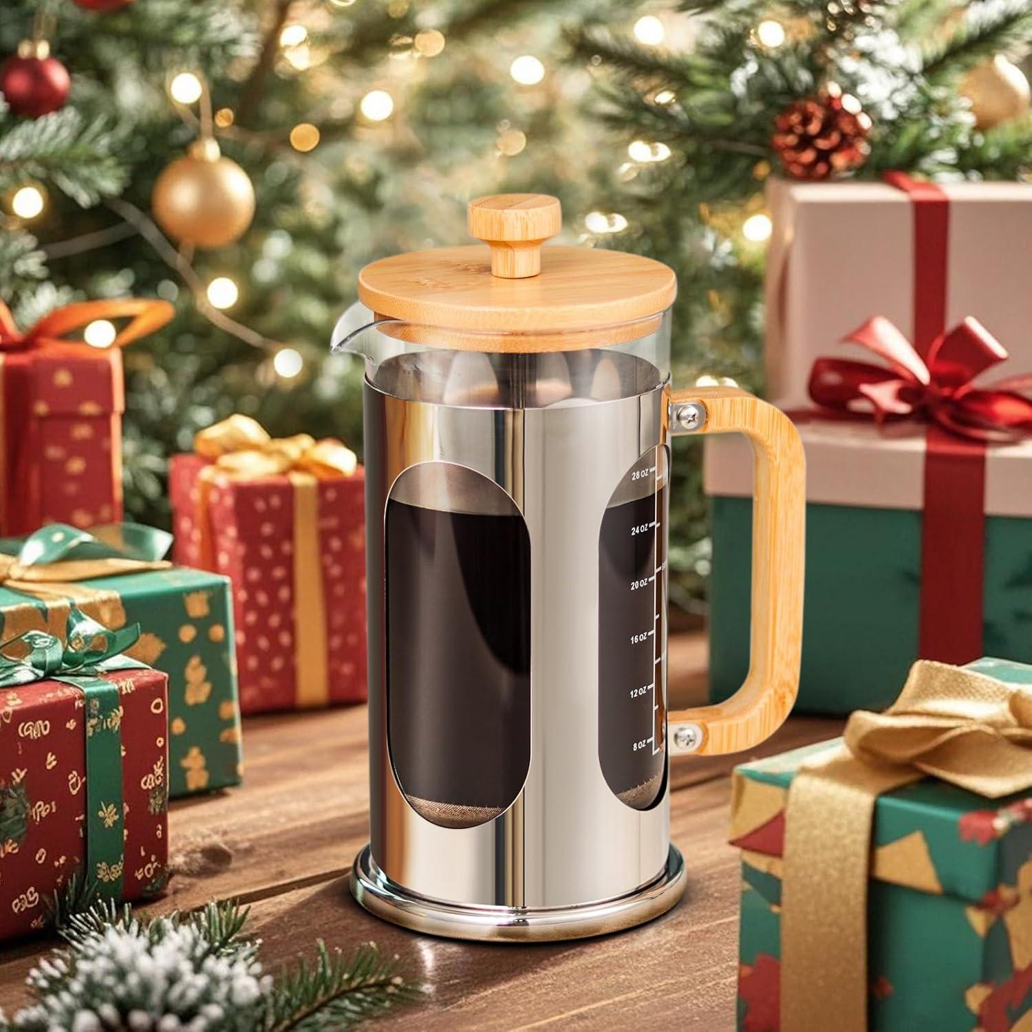 Cafetera Prensa Francesa Sivaphe 1000 ml Vidrio y Bambú