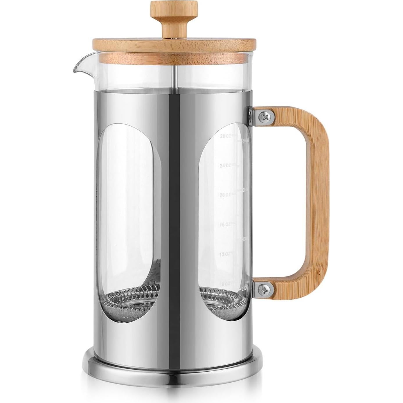 Cafetera Prensa Francesa Sivaphe 1000 ml Vidrio y Bambú