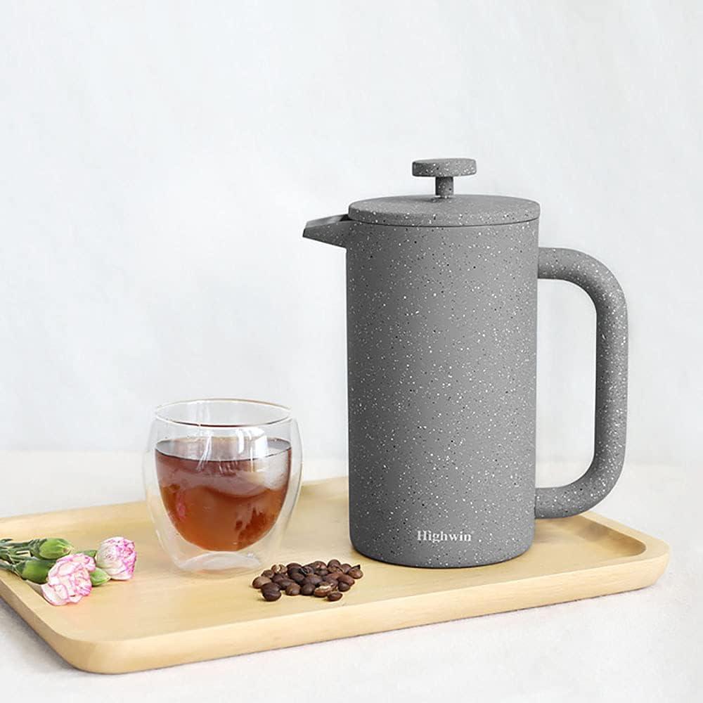 Prensa Francesa de Café Highwin 1L Acero Inoxidable Doble Pared