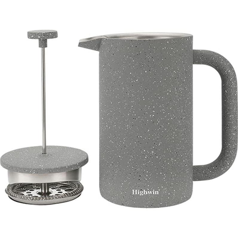 Prensa Francesa de Café Highwin 1L Acero Inoxidable Doble Pared