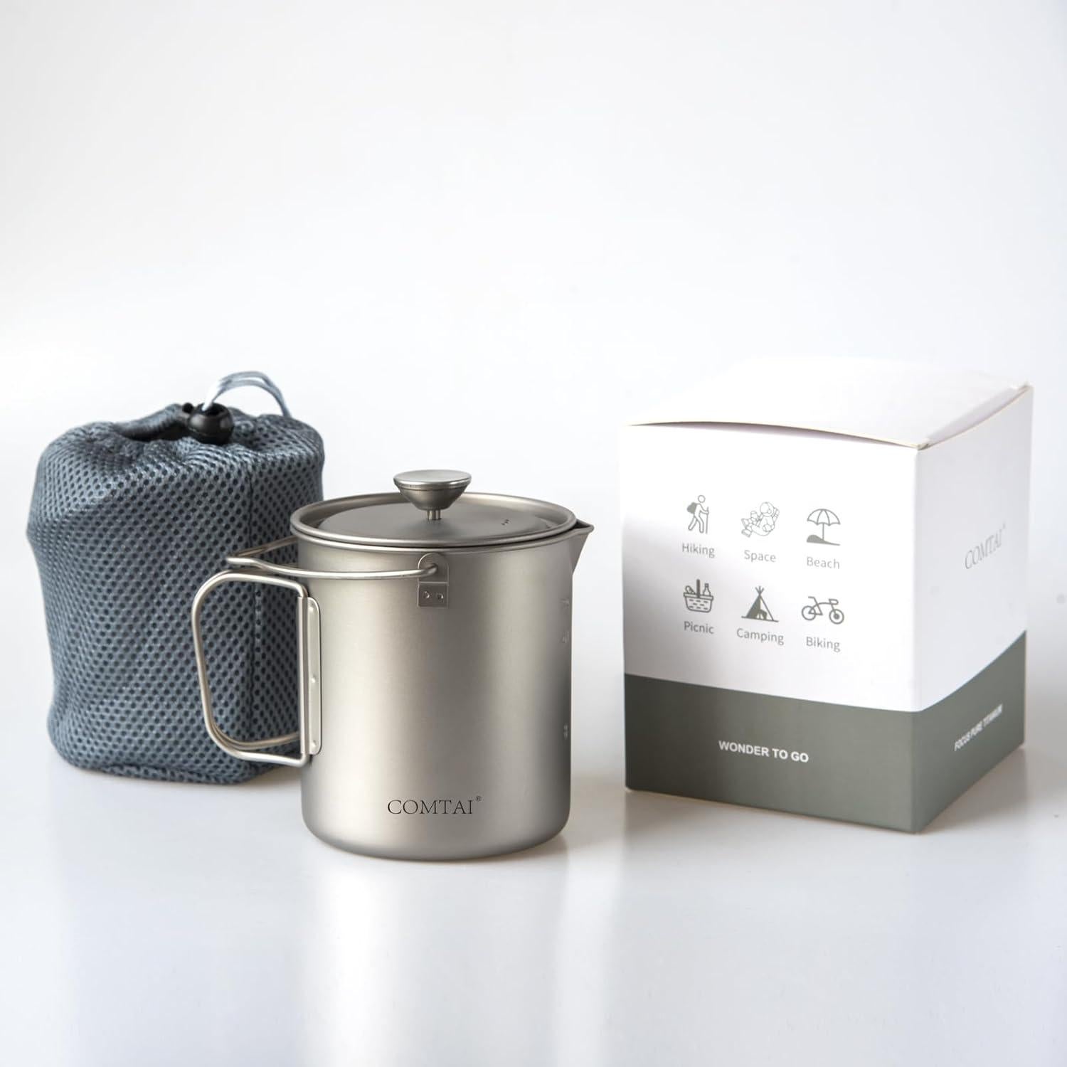 Cafetera Prensa Francesa Titanio COMTAI 750ml Camping