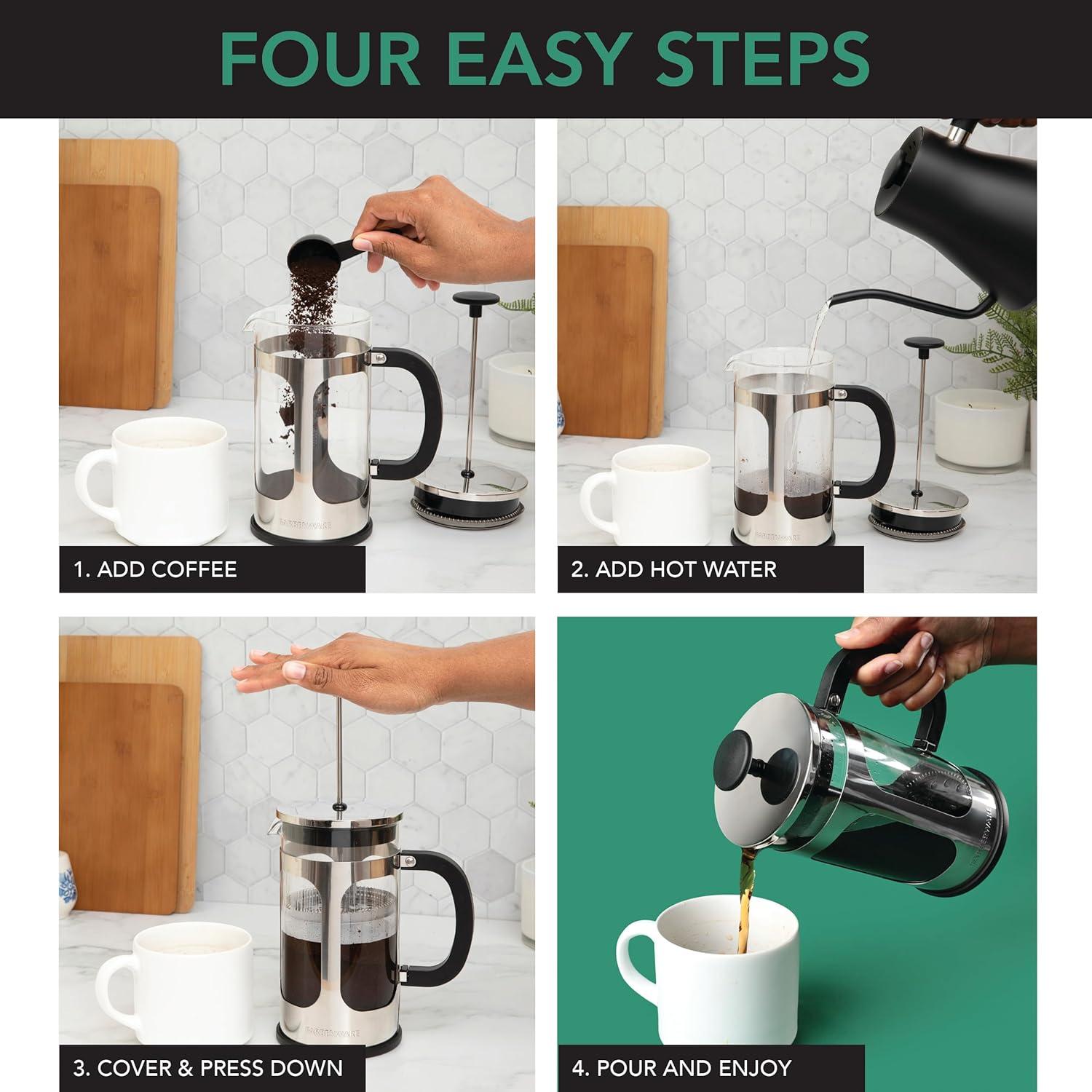 Cafetera Prensa Francesa Farberware Acero Inoxidable 8 Tazas