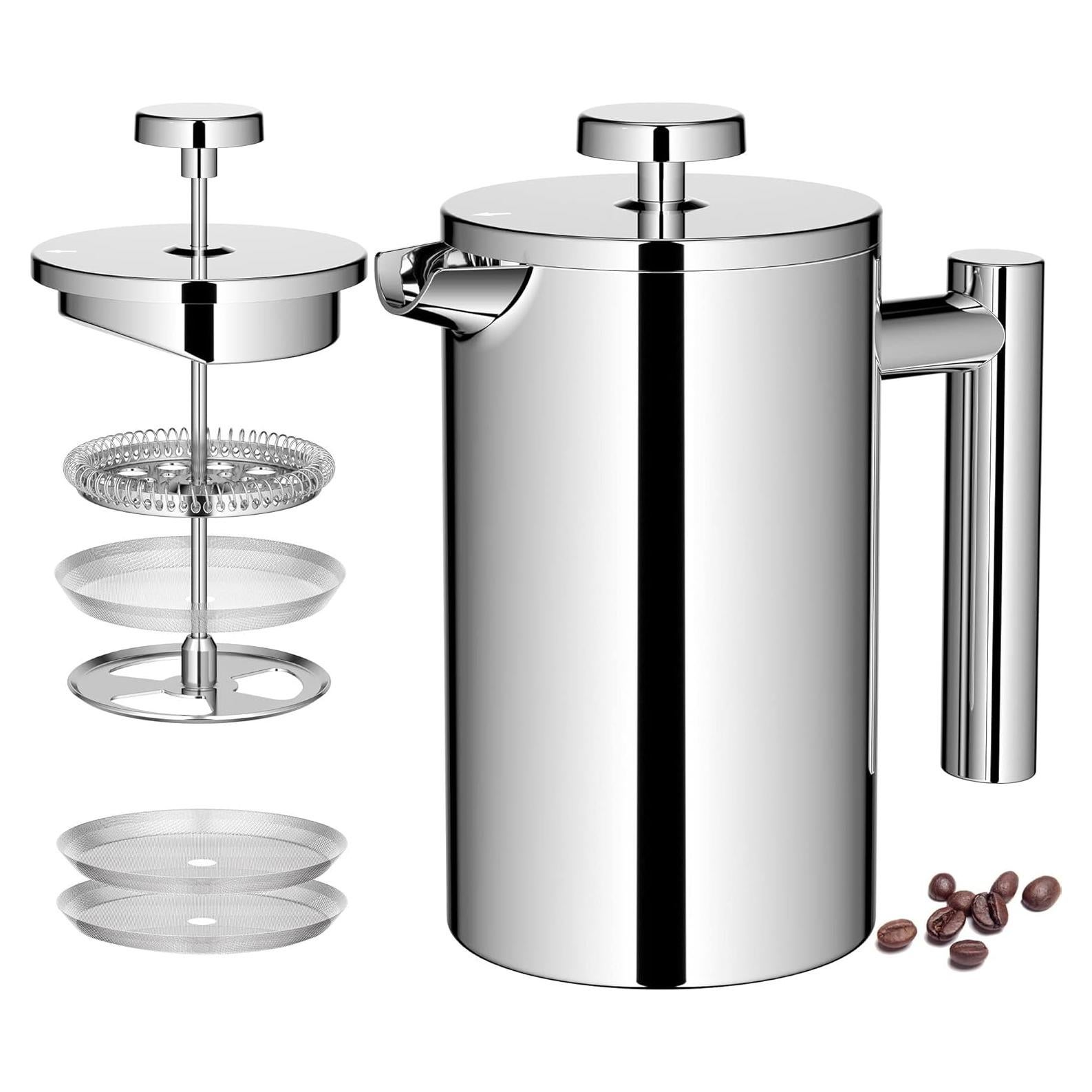 Cafetera Prensa Francesa Miuly 600ML Acero Inoxidable Doble Pared