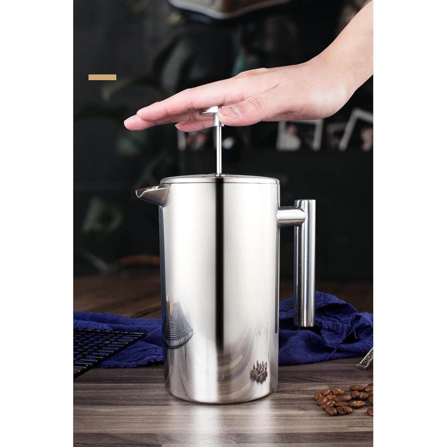 Cafetera Prensa Francesa Miuly 600ML Acero Inoxidable Doble Pared