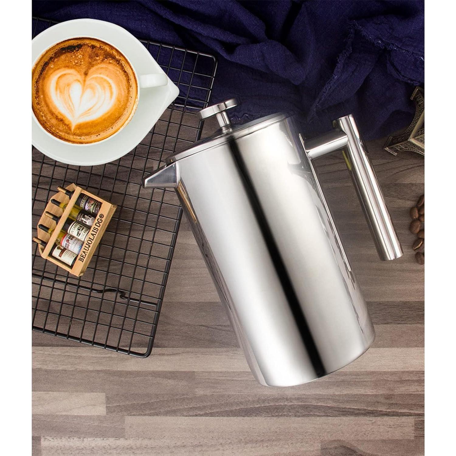 Cafetera Prensa Francesa Miuly 600ML Acero Inoxidable Doble Pared