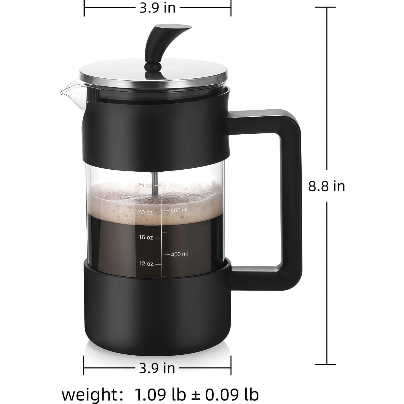 Prensa Francesa de Café Dayngear 1L Vidrio Borosilicato Aislante