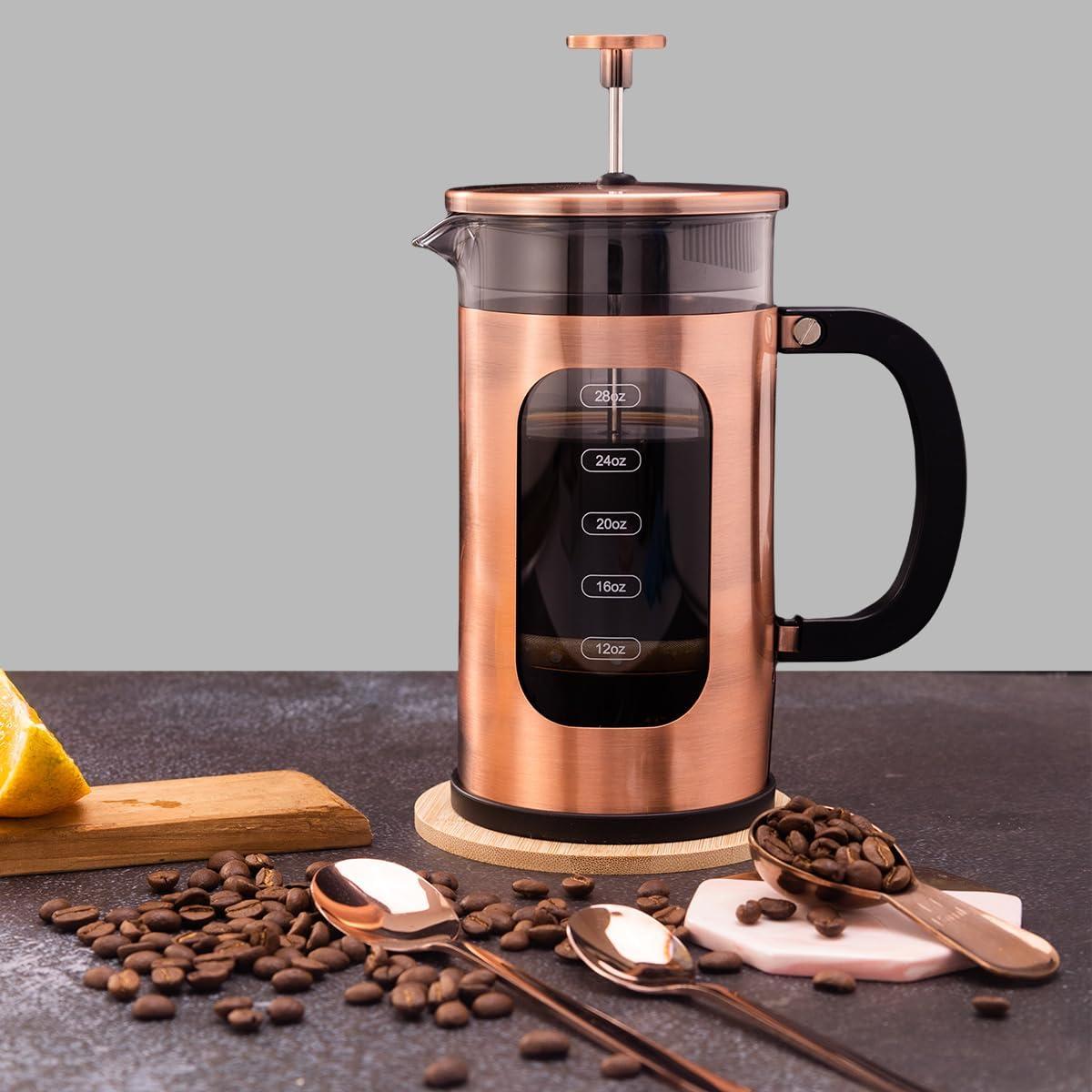 Cafetera Prensa Francesa 8 Tazas 1000ml Acero Inoxidable Adamita