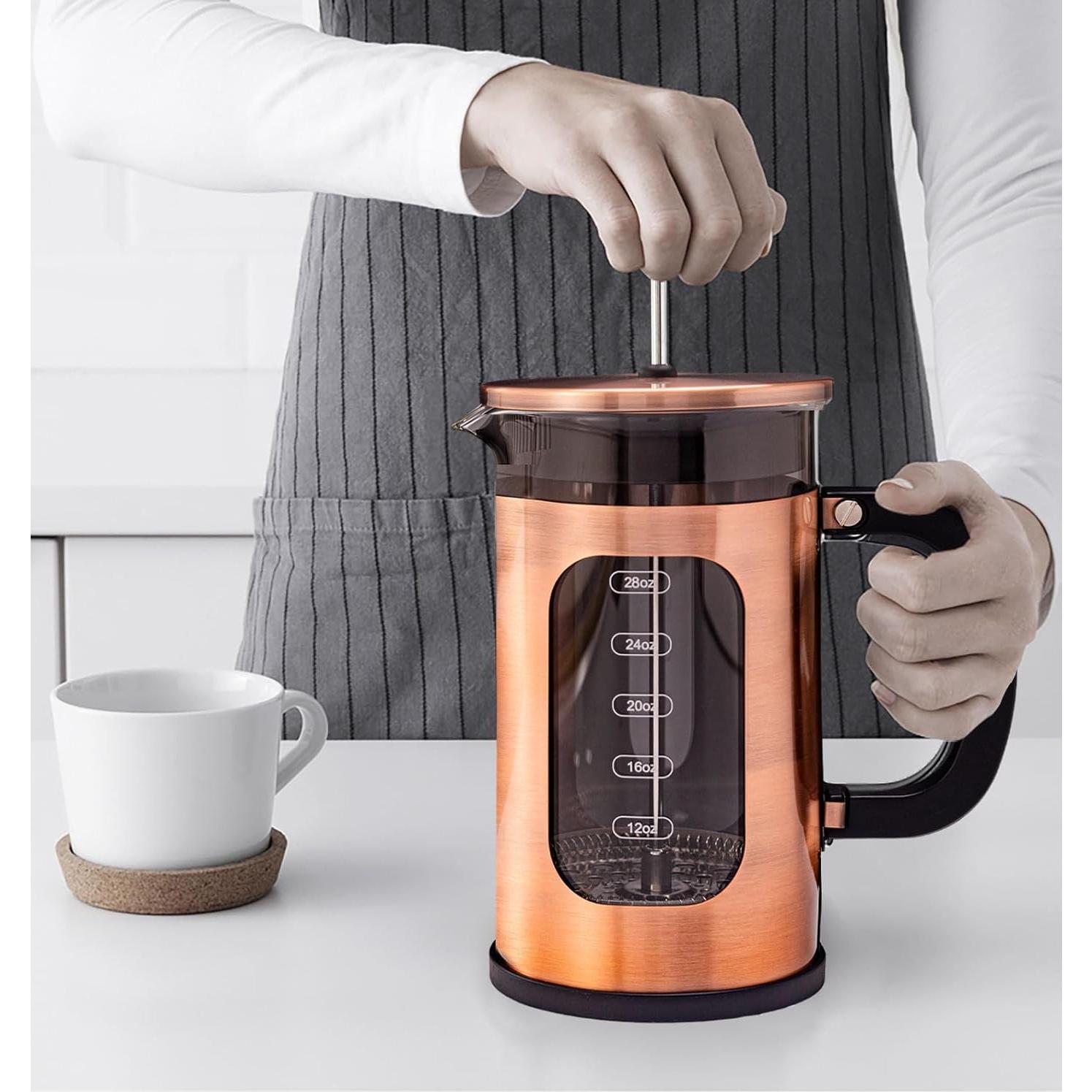 Cafetera Prensa Francesa 8 Tazas 1000ml Acero Inoxidable Adamita