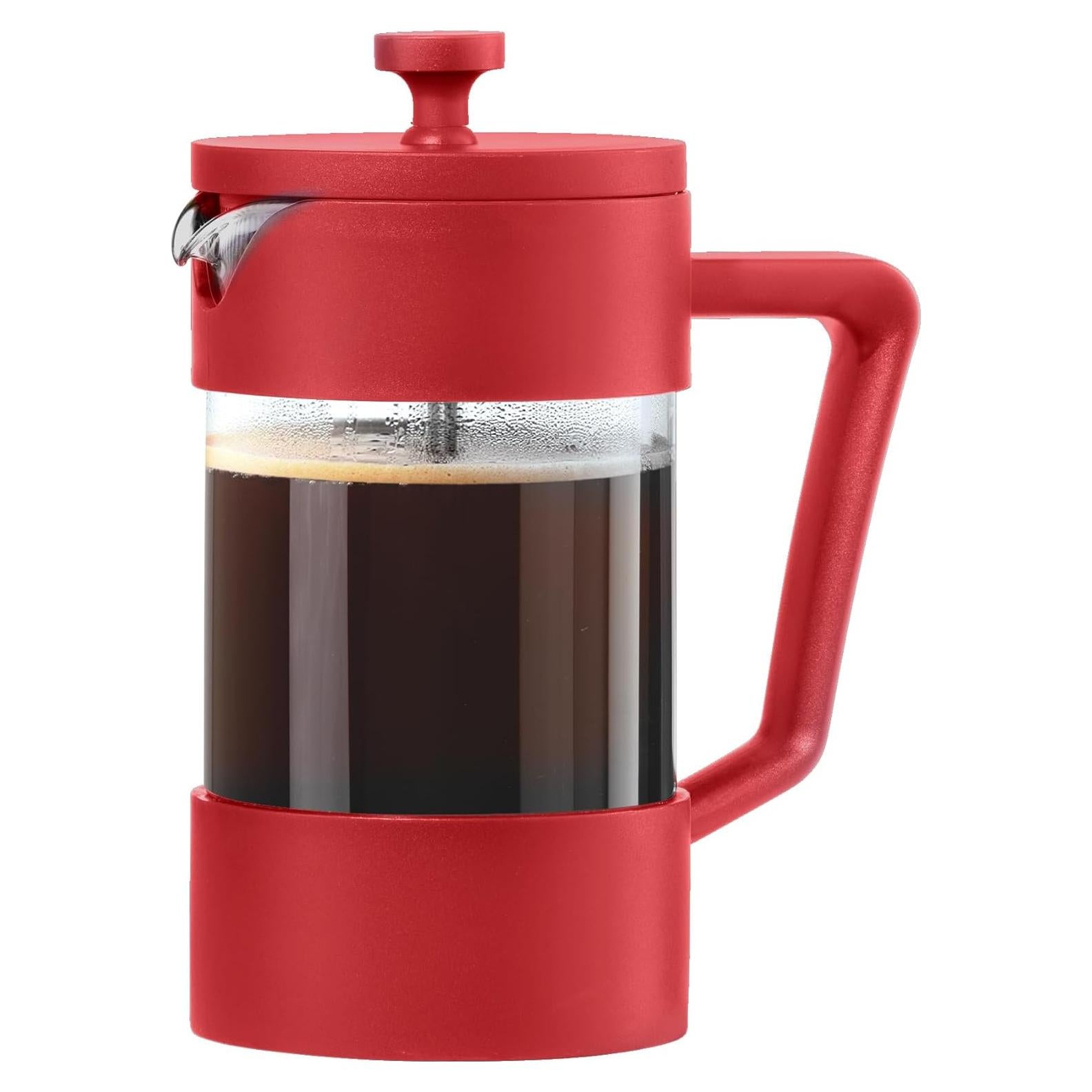 Prensa Francesa Oggi de Vidrio Borosilicato 5 Tazas Roja