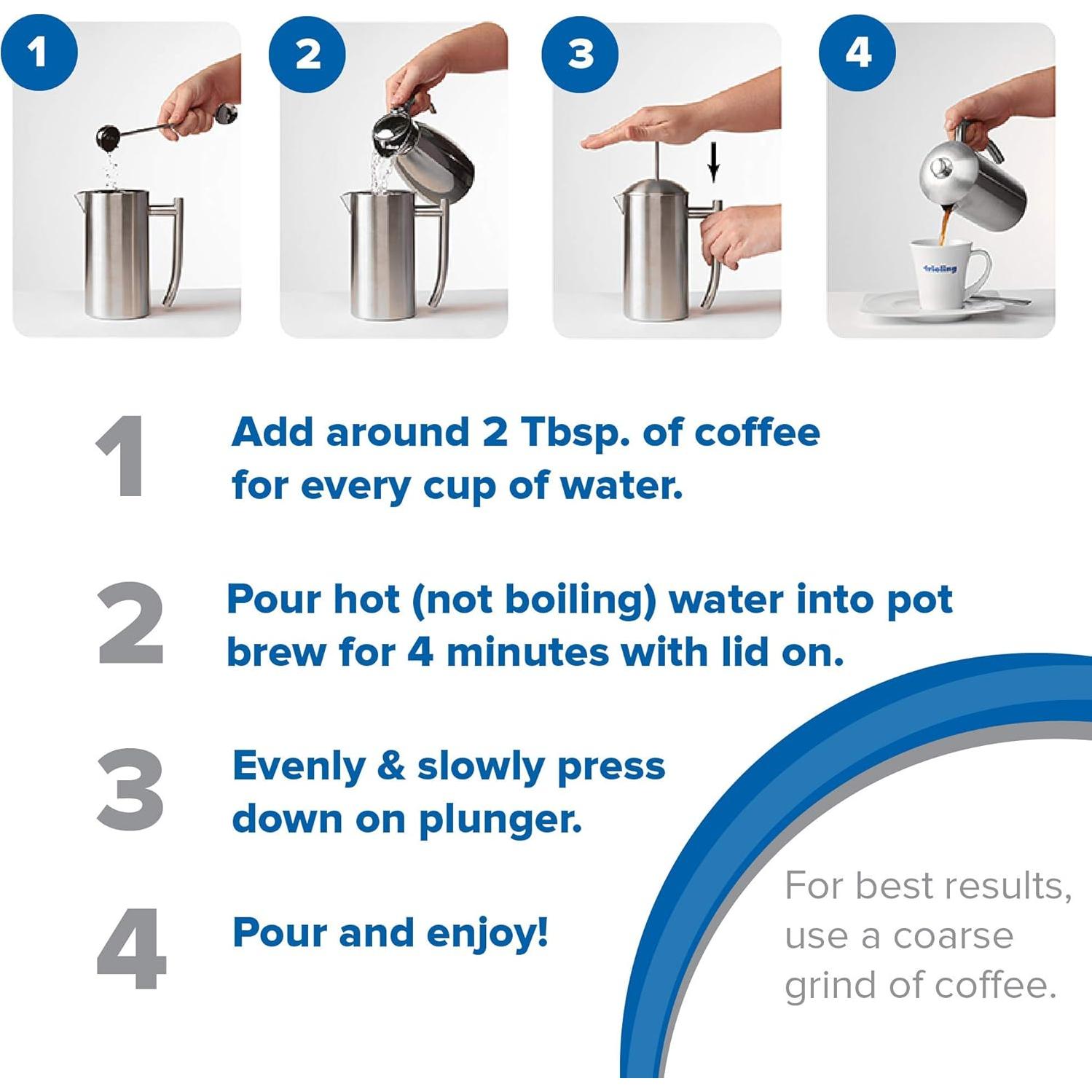Cafetera Prensa Francesa Frieling Acero Inoxidable 0.68 L