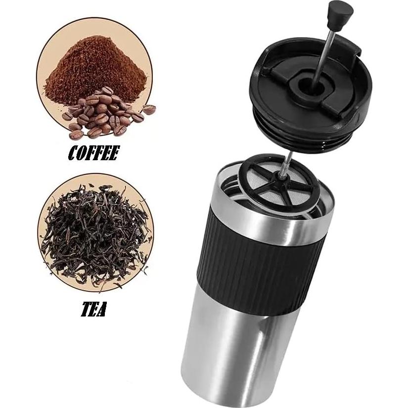 Cafetera Prensa Francesa Portátil Genérico 473ml Acero Inoxidable