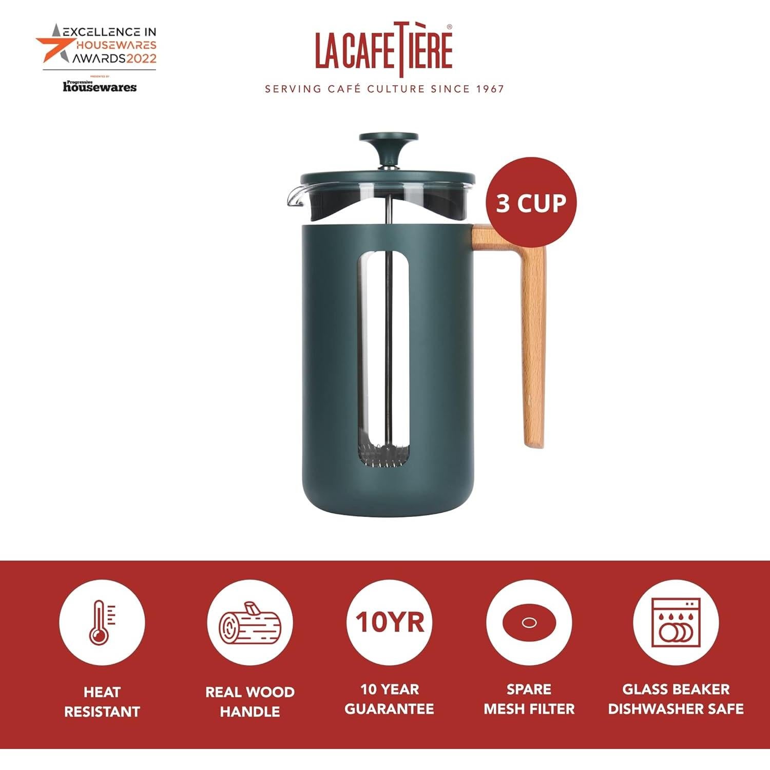 Cafetera Prensa Francesa La Cafetiere Pisa 3 Tazas Verde