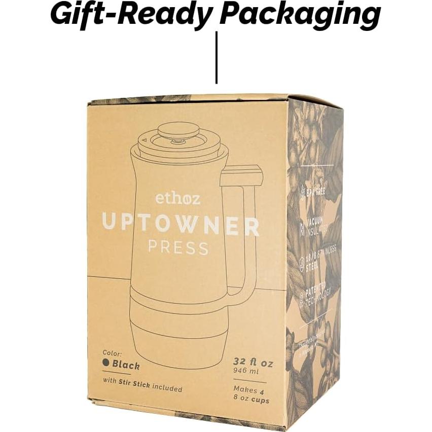 Prensa Francesa Ethoz UPTWN 24 | 0.91 kg Acero Inoxidable