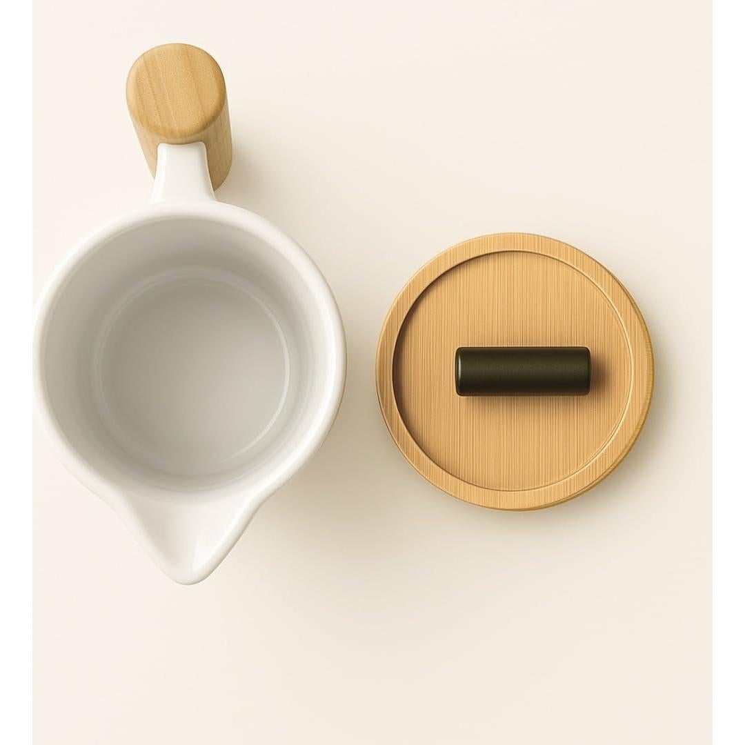 Cafetera Prensa Francesa StramperPress con Temporizador - Cerámica Blanca