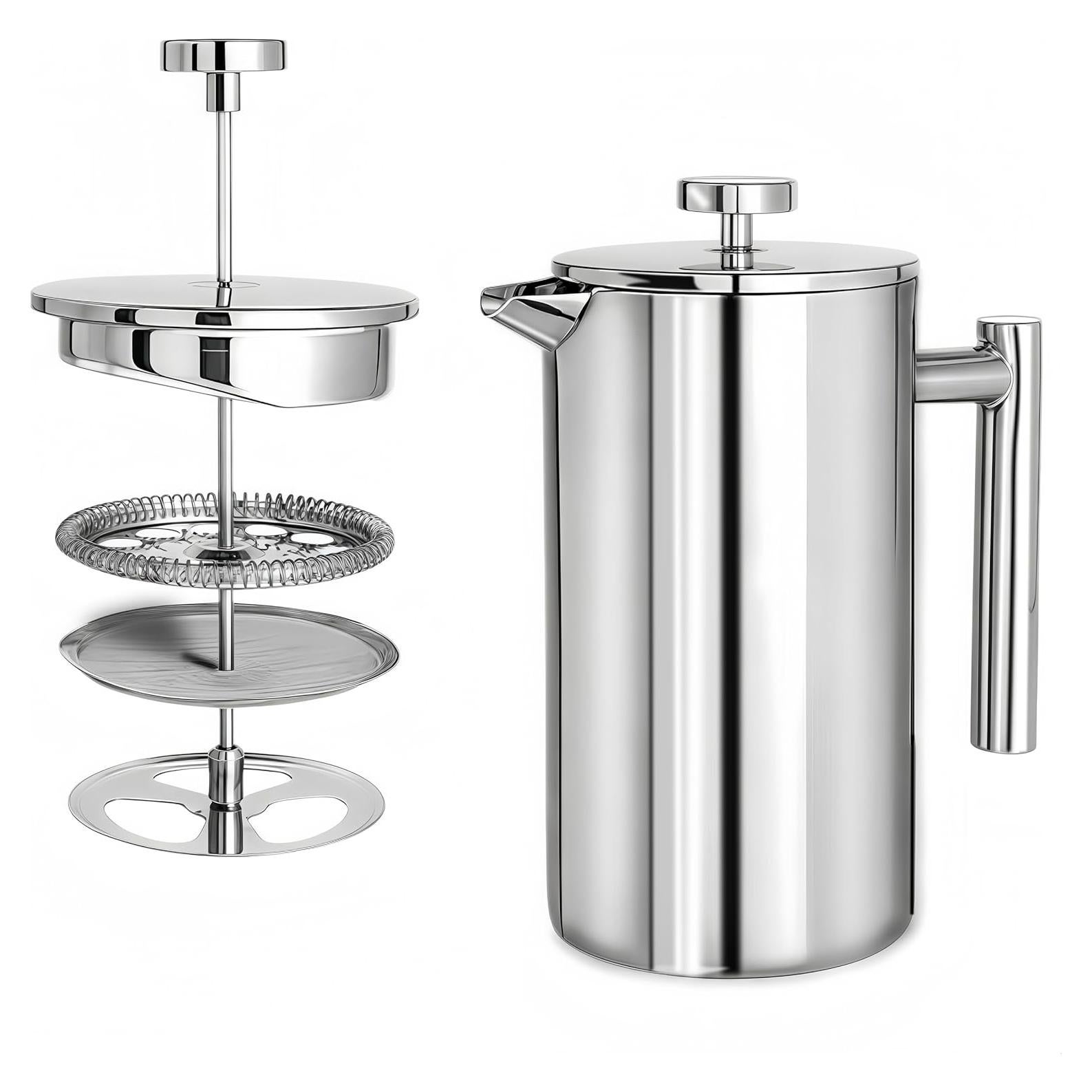 Cafetera Prensa Francesa Longtiming 0.99L Acero Inoxidable Doble Aislado