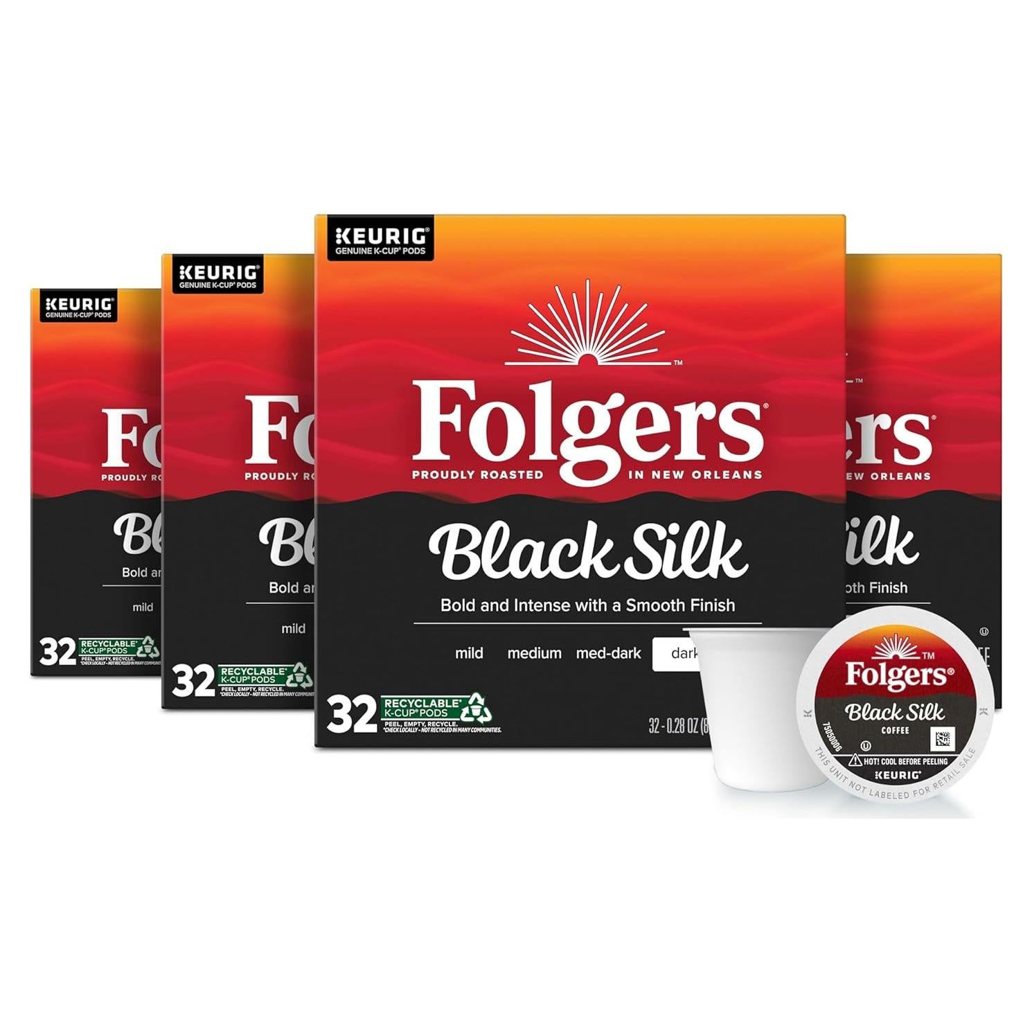 Café Folgers Black Silk Tostado Oscuro 128 Cápsulas K-Cup