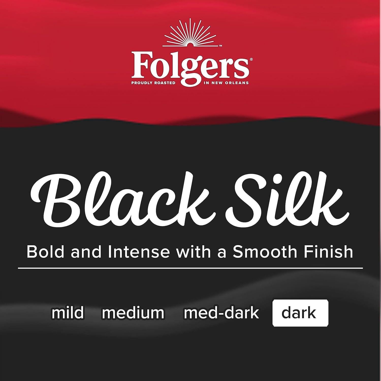 Café Folgers Black Silk Tostado Oscuro 128 Cápsulas K-Cup