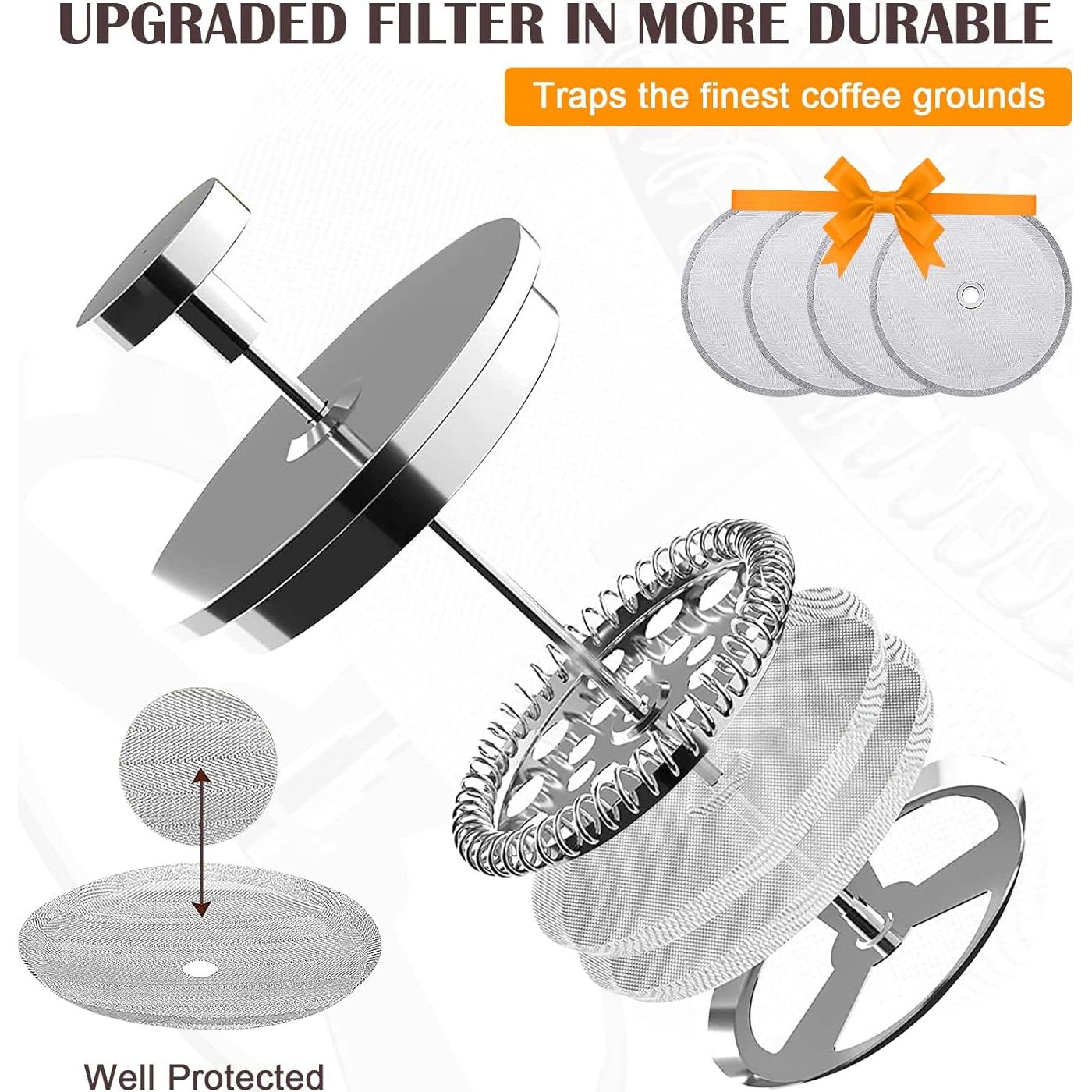 Cafetera Prensa Francesa LANTE FP-SS-01 1000ml Acero Inoxidable