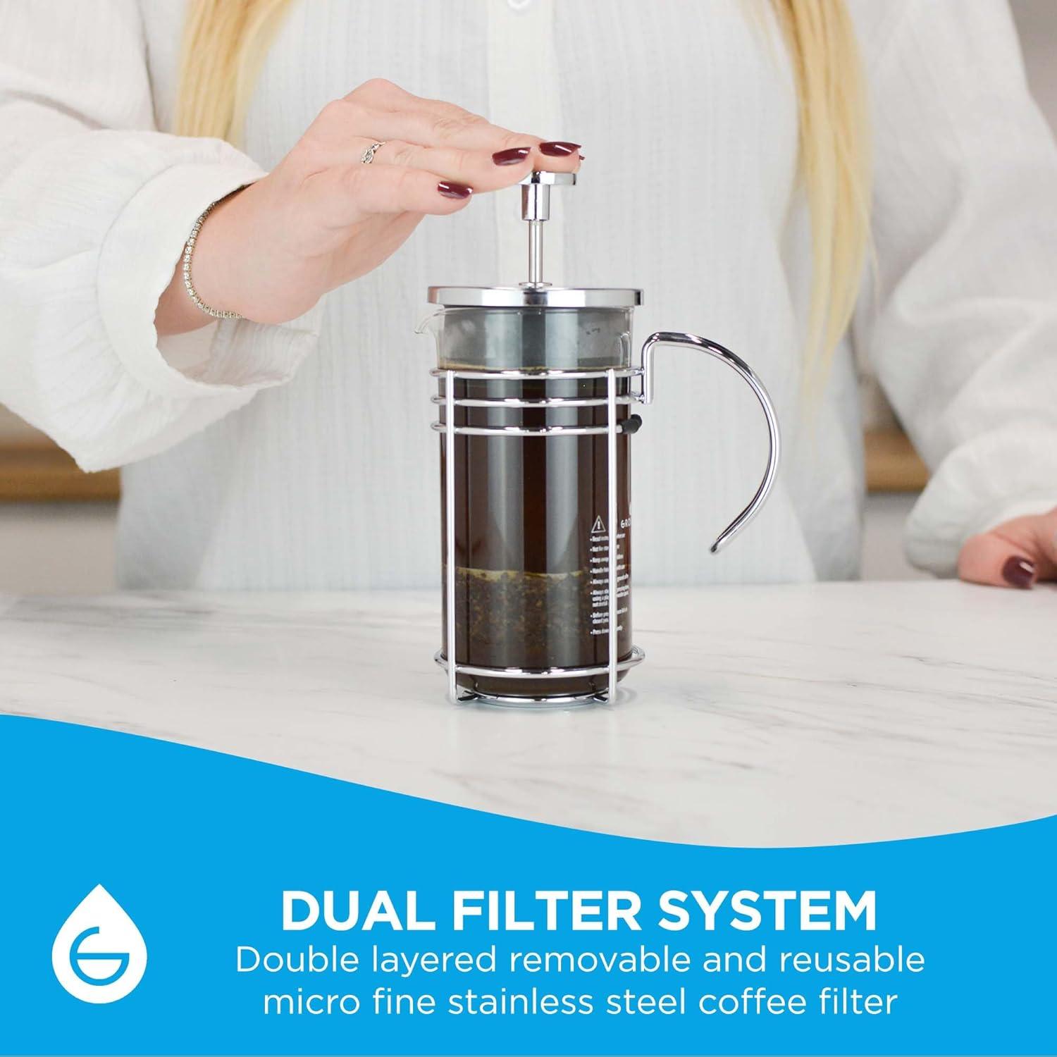 Prensa Francesa GROSCHE Madrid 1.0L Doble Filtro Vidrio