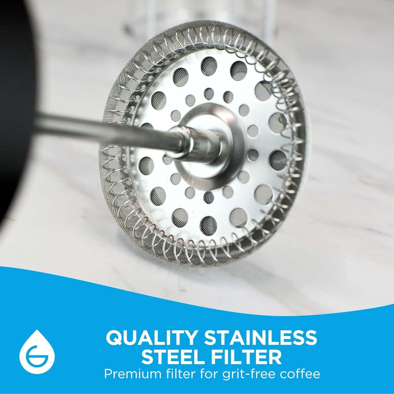 Prensa Francesa GROSCHE Madrid 1.0L Doble Filtro Vidrio