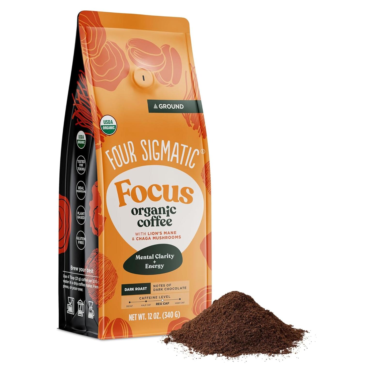 Café Molido Orgánico Four Sigmatic con Hongo Lion's Mane y Chaga 340g