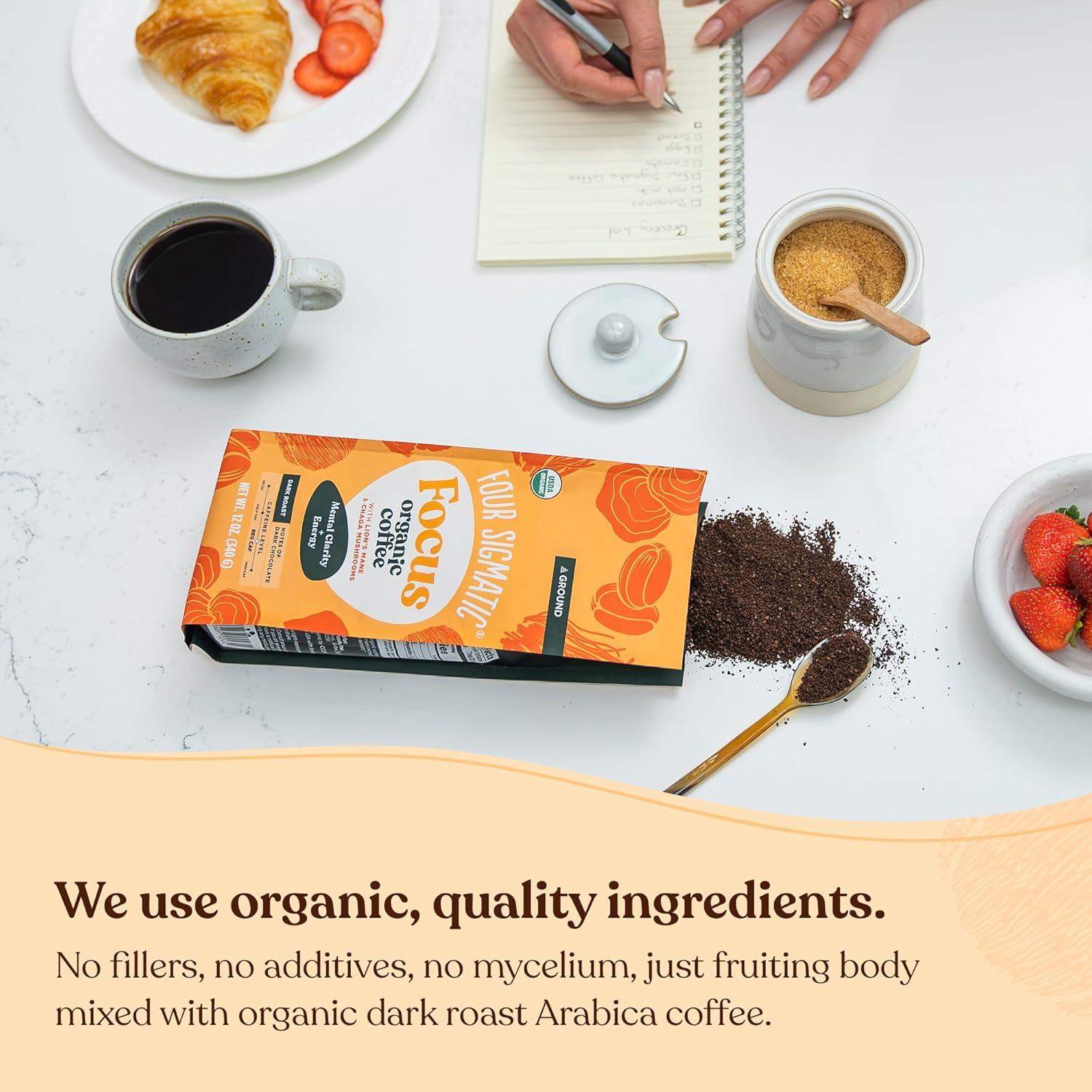 Café Molido Orgánico Four Sigmatic con Hongo Lion's Mane y Chaga 340g