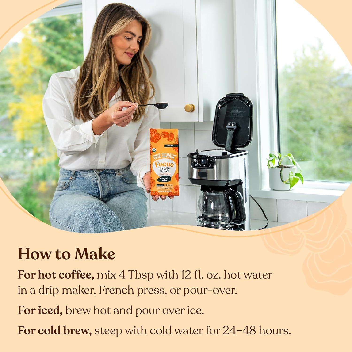 Café Molido Orgánico Four Sigmatic con Hongo Lion's Mane y Chaga 340g