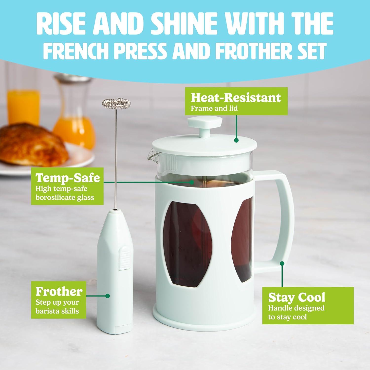 Conjunto de Prensa Francesa y Espumador Tasty Aqua 2 Piezas