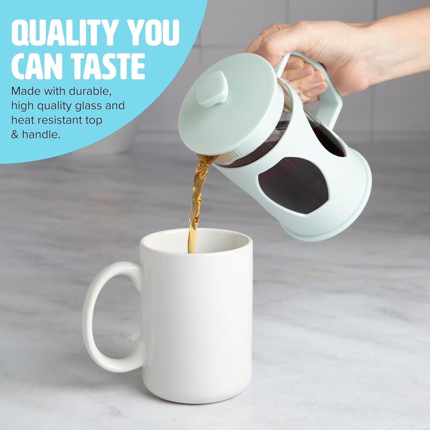 Conjunto de Prensa Francesa y Espumador Tasty Aqua 2 Piezas