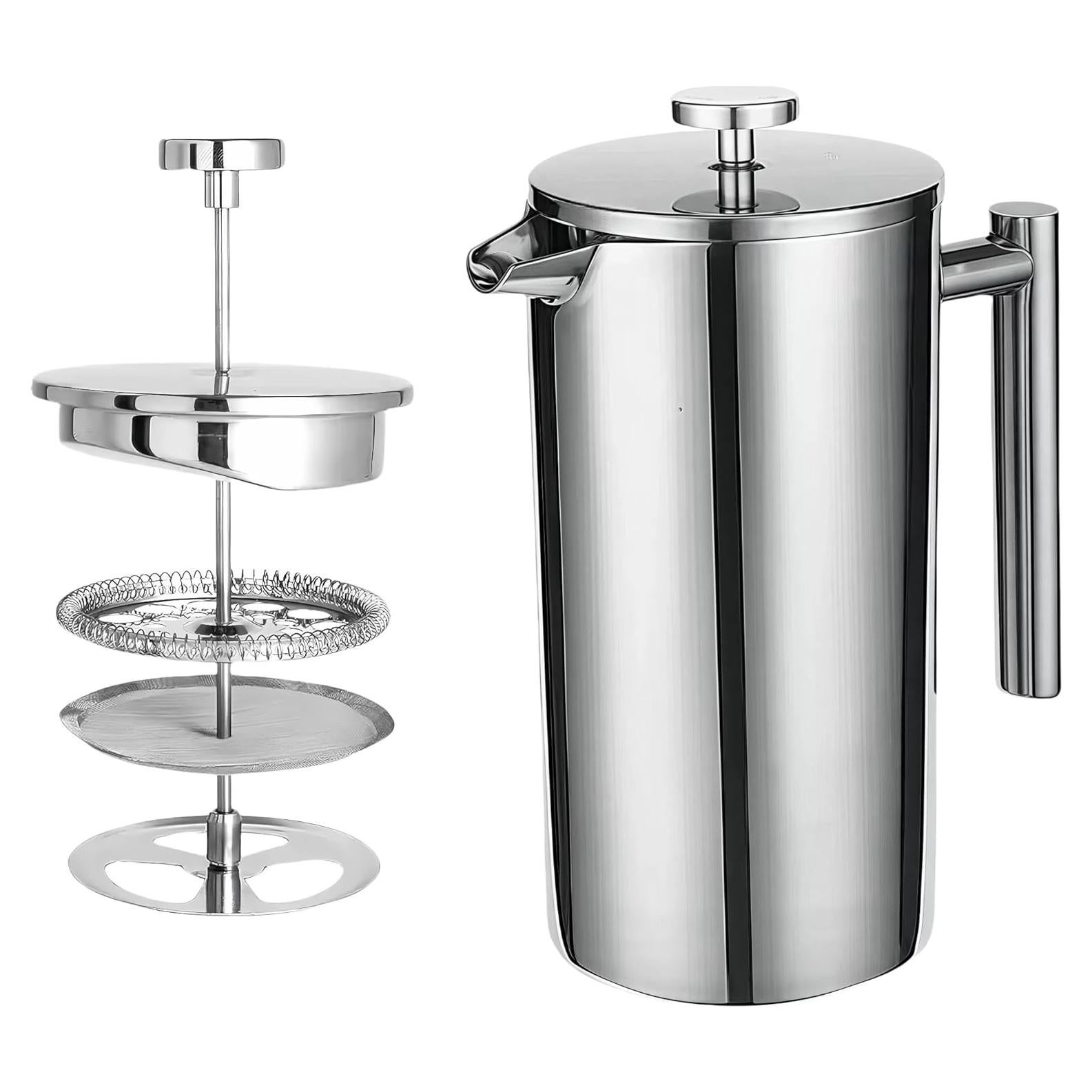 Prensa Francesa de Acero Inoxidable Dayngear 1L Camping