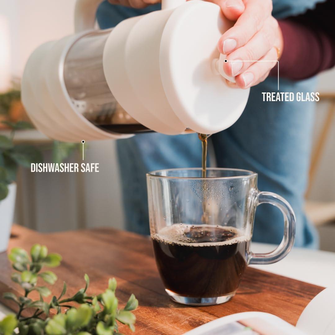 Prensa Francesa Portátil Angora Brands Yunie - 1007 ml - Blanco