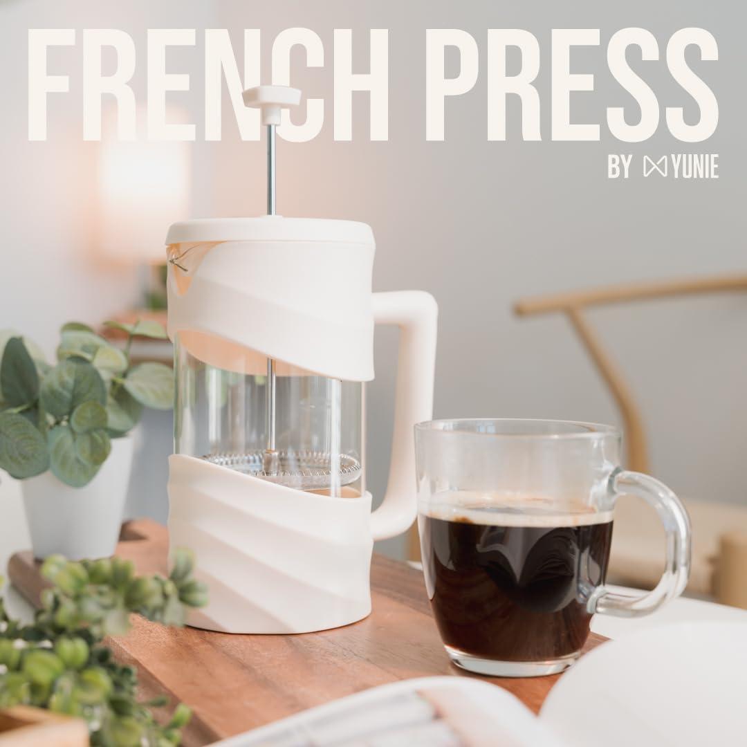 Prensa Francesa Portátil Angora Brands Yunie - 1007 ml - Blanco