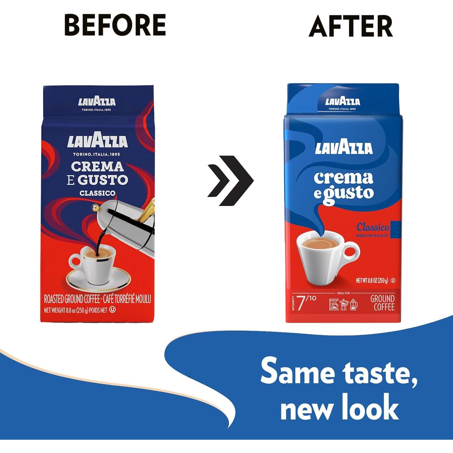 Café Molido Lavazza Crema e Gusto 248 g - Paquete de 4
