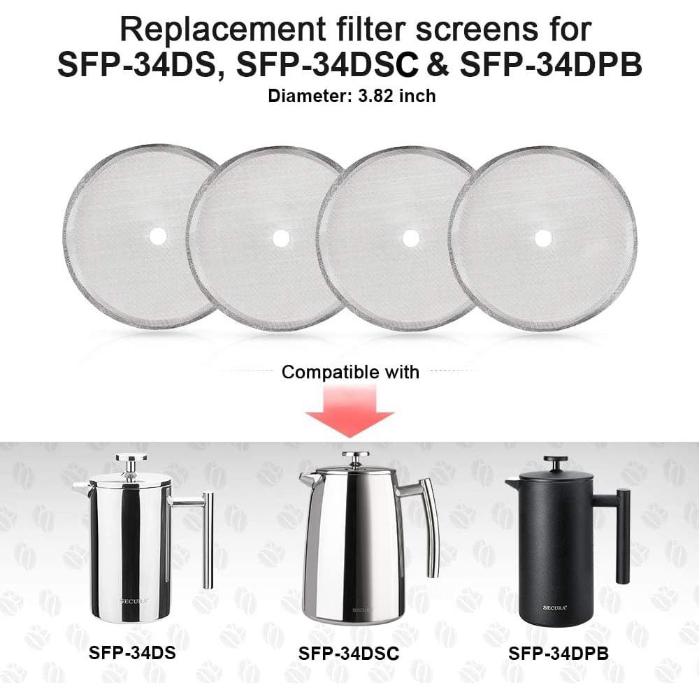 Filtros de Repuesto Secura para Prensa Francesa 1L - 4 Piezas