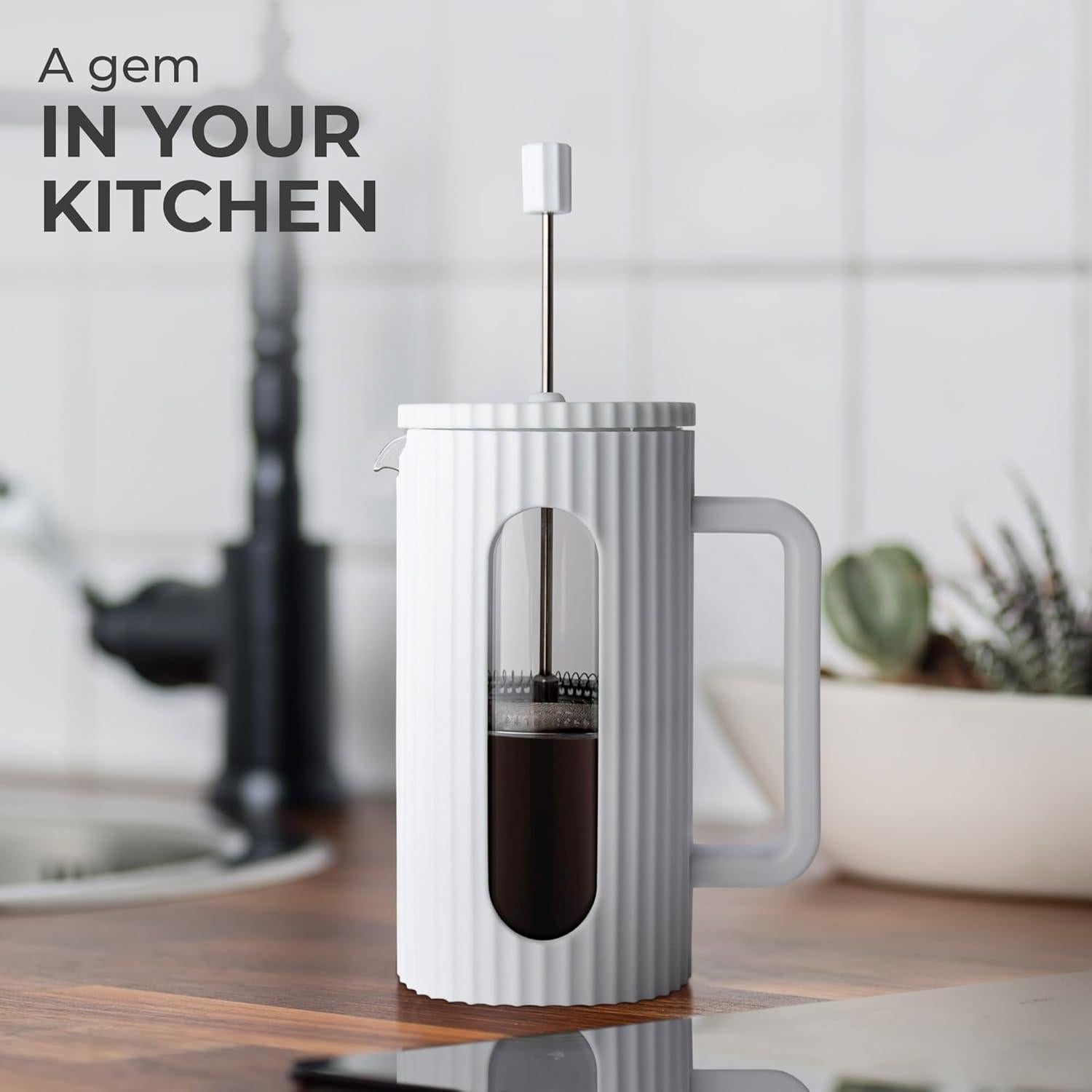 Prensa Francesa Kaffe 1L - Vidrio Borosilicato y Plástico BPA Free