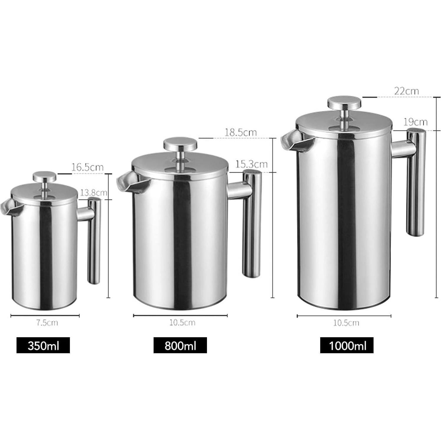 Cafetera Prensa Francesa Fockety Acero Inoxidable 1000ml