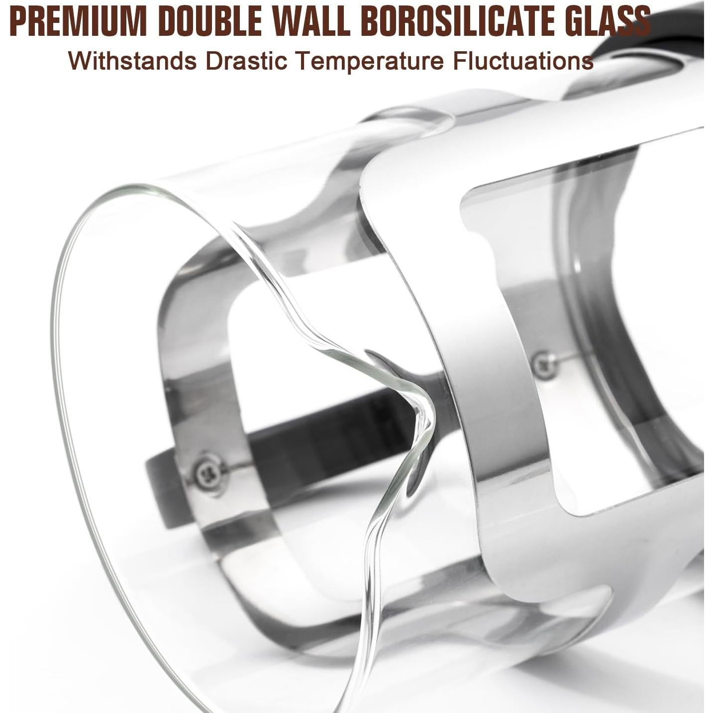 Cafetera Prensa Francesa COPOTEA 1L Vidrio Acero Inoxidable