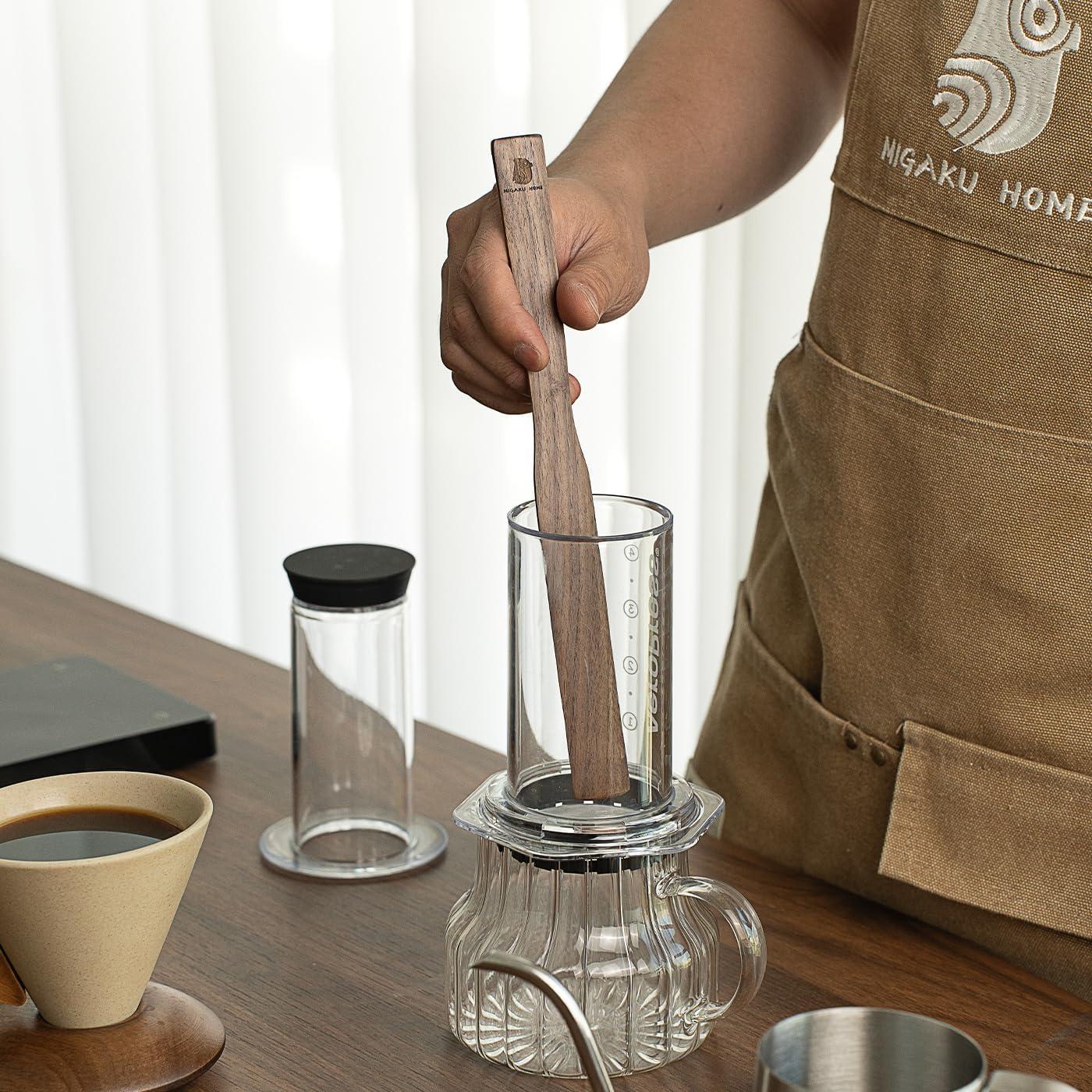 Paleta de Revolver de Madera Nogal Negro MIGAKU HOME 25.4 cm