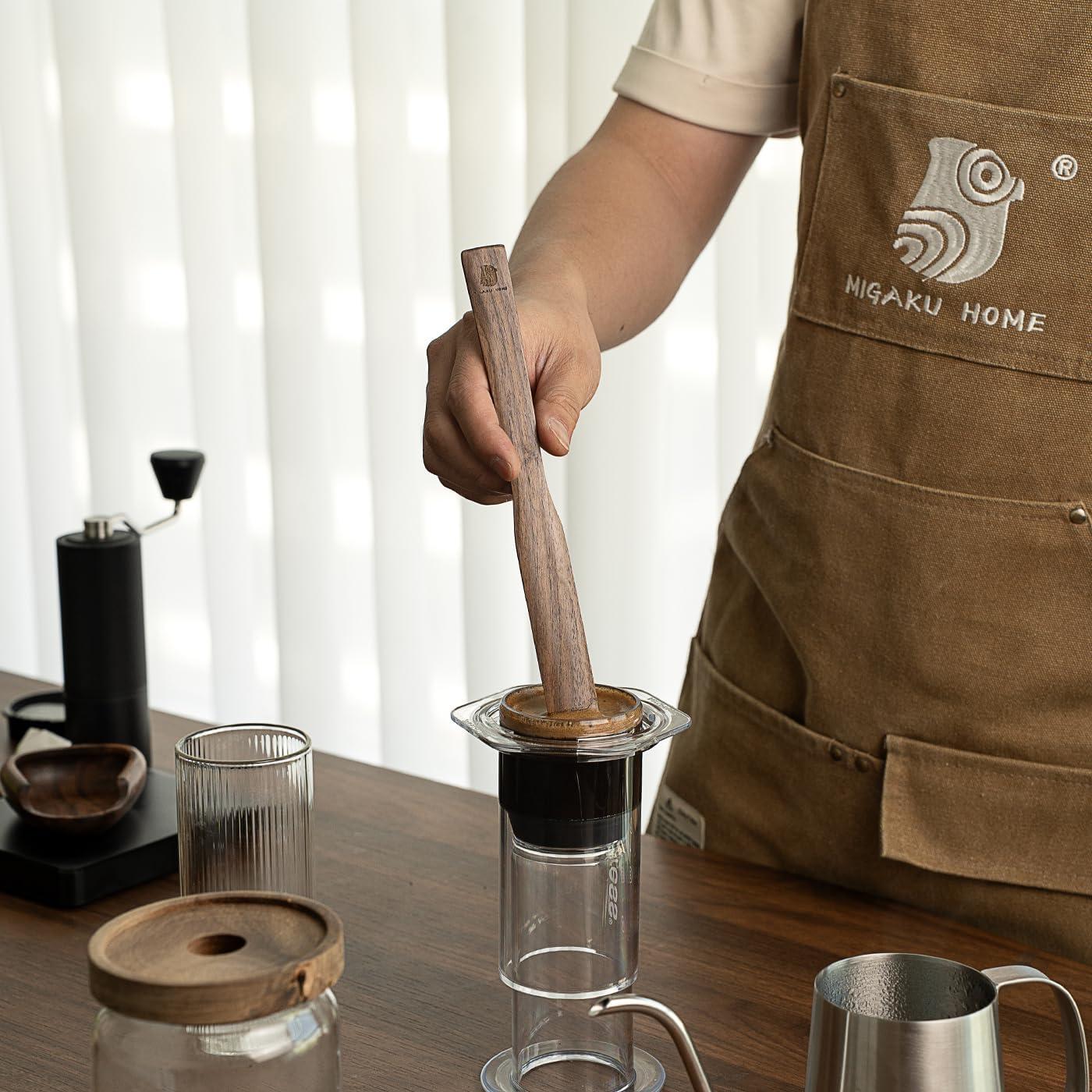 Paleta de Revolver de Madera Nogal Negro MIGAKU HOME 25.4 cm