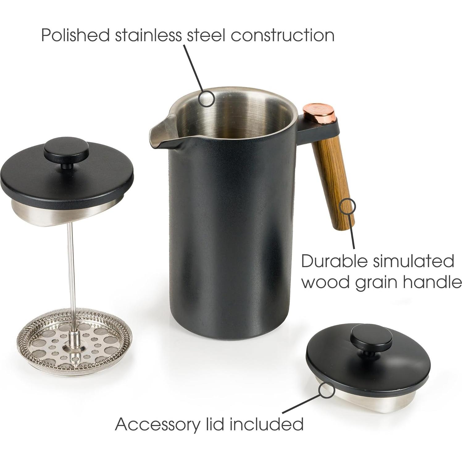 Prensa Francesa Doble Pared Brod & Taylor 1L Acero Inoxidable