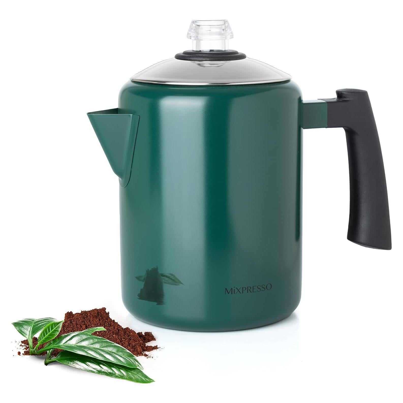 Cafetera Percoladora Mixpresso Acero Inoxidable 1.1L Verde