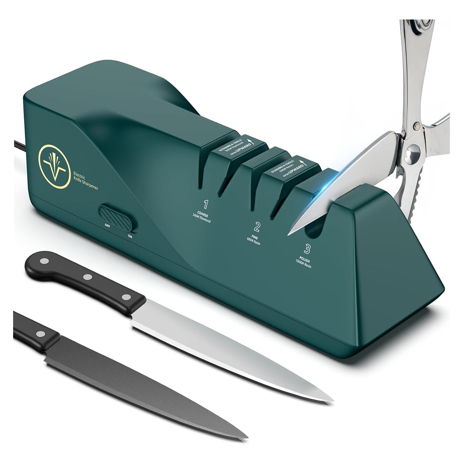 Afilador eléctrico de cuchillos VIDOME RE009 3 en 1 con tijeras