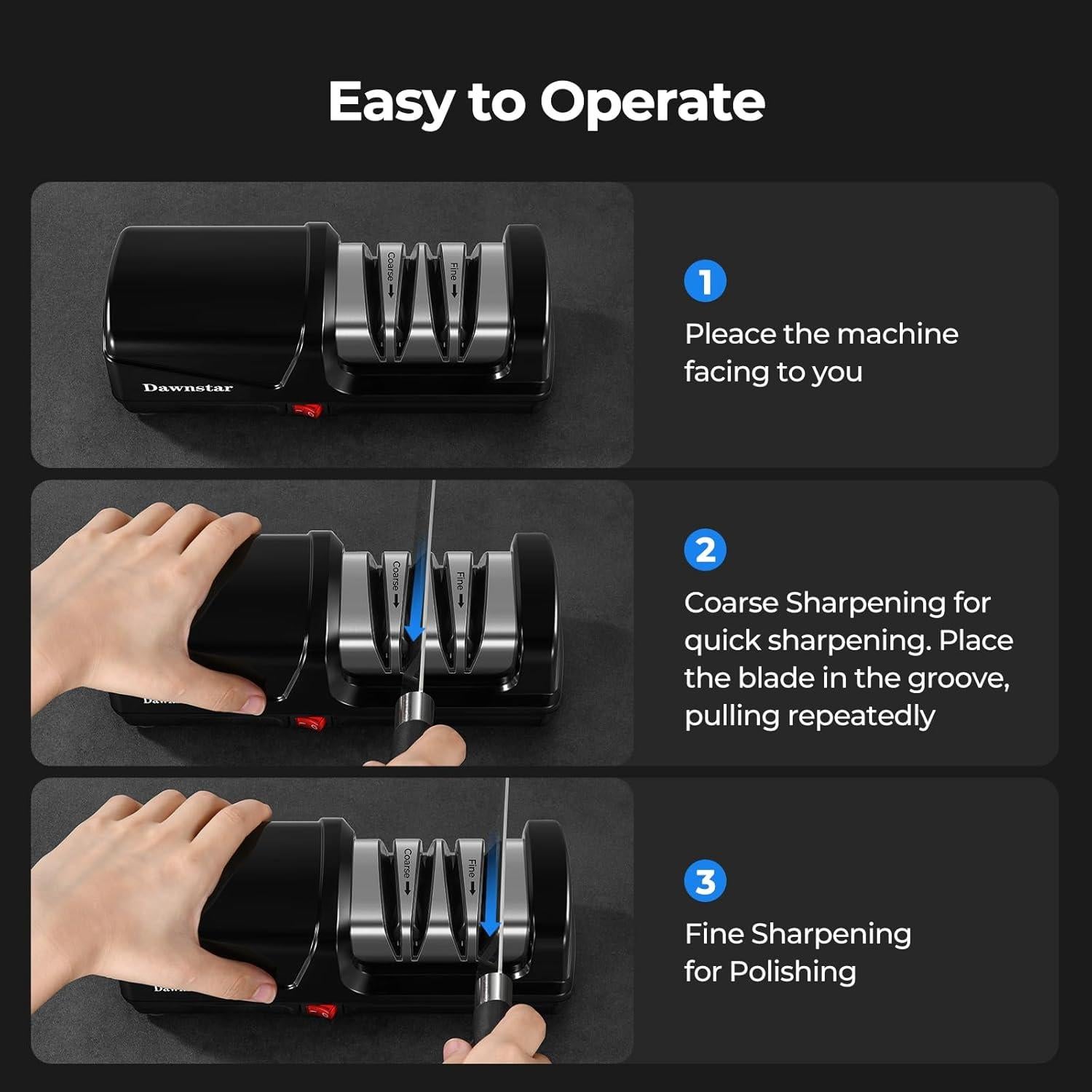 Afilador eléctrico de cuchillos Dawnstar S865 - Diamante, 0.77 kg