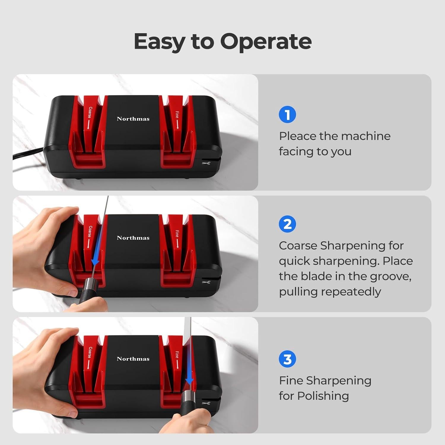 Afilador Eléctrico de Cuchillos Northmas QN-M801 2 Etapas