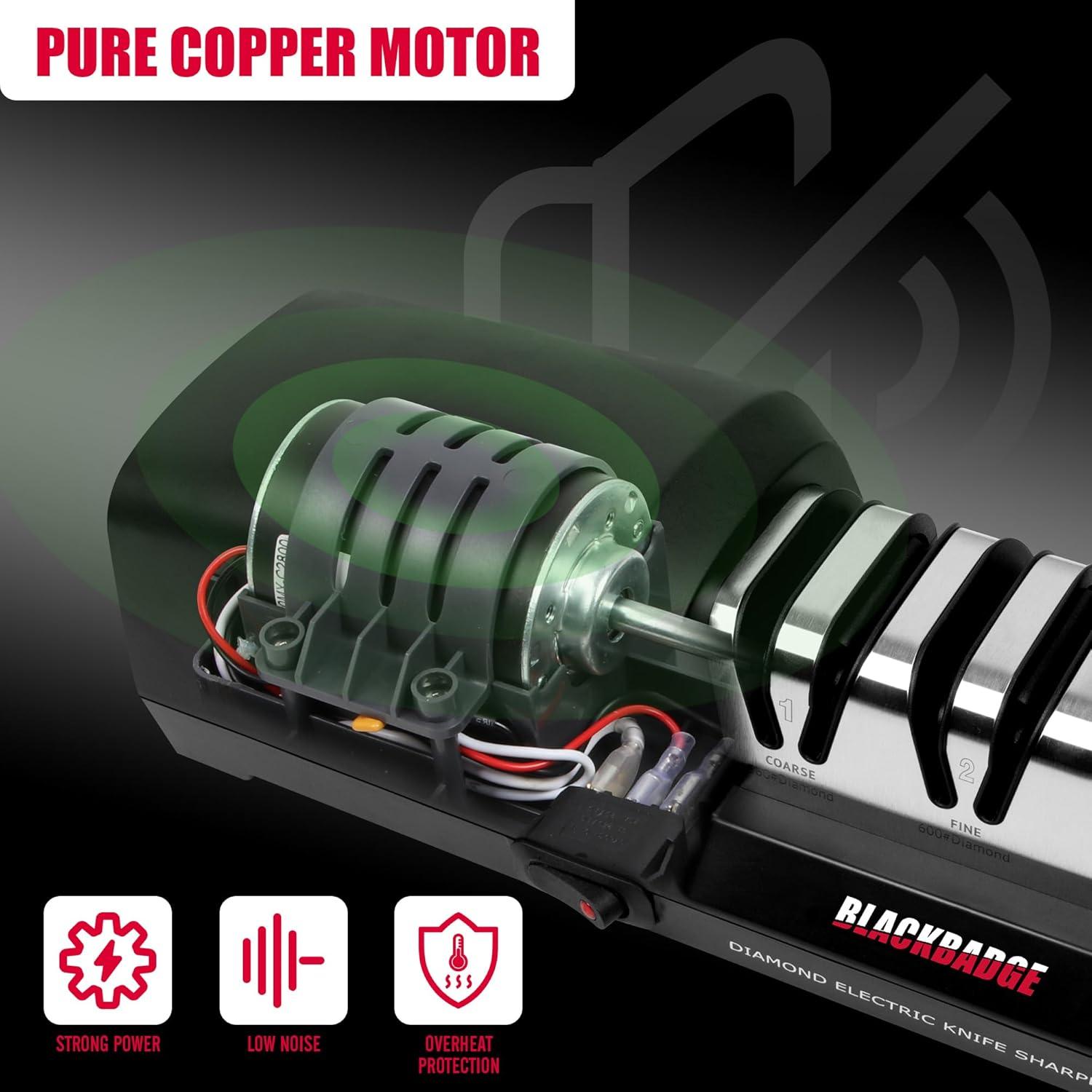 Afilador Eléctrico BLACKBADGE 3 Etapas Cuchillos 15 Grados